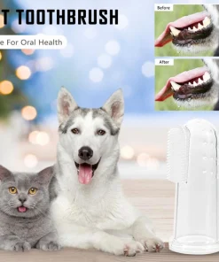 5-Piece Pet Finger Toothbrush Set – Soft Silicone Toothbrushes for Cats & Dogs Bad Breath Care 5