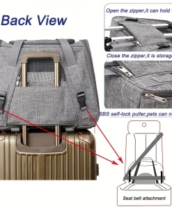 Pet Rolling Carrier with Detachable Wheels & Handle – Travel Suitcase for Cats and Small Dogs 1