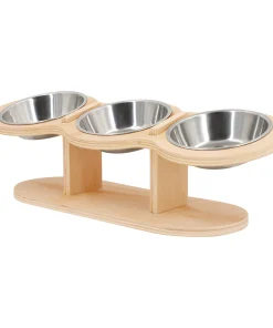3-in-1 Raised Cat Feeder with Stainless Steel Bowls – 15° Tilt Food & Water Bowl for Cats and Puppies 2
