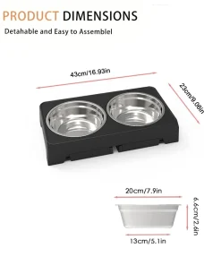 Elevated Dog Feeder – Adjustable Raised Stand with Double Stainless Steel Bowls for Dogs 5