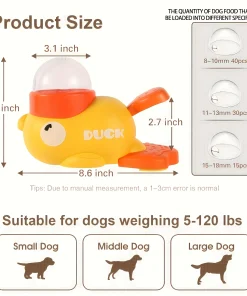 Interactive Duck-Shaped Dog Toy – Manual Press Food Dispenser Puzzle for Dogs 2