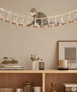 100cm Cat Rope Bridge Ladder – Wall-Mounted Wooden Climbing Steps for Indoor Cats 5
