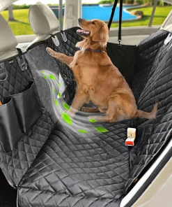 Waterproof Dog Car Seat Cover – Rear Back Seat Protector & Hammock for Travel 1