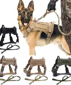 Tactical Dog Harness Vest – Military Training Harness with Leash & Collar for Dogs 1