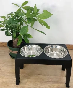 Elevated Dog Feeder – Adjustable Raised Stand with Double Stainless Steel Bowls for Dogs 3