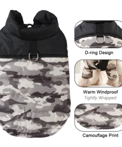Winter Dog & Cat Jacket – Warm Camouflage Coat for Small Dogs, Puppies & French Bulldogs 3