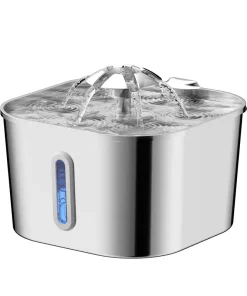 2.2L Automatic Cat Fountain – Stainless Steel Pet Water Dispenser with Silent Pump & Filter 6