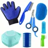 8-Piece Pet Grooming Kit – Dog Hair Removal Comb, Flea Comb, Shampoo Brush, Nail Clippers & Toothbrush Set 1