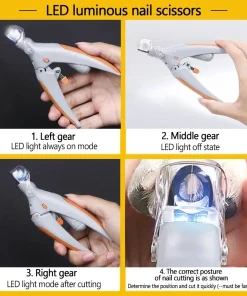 Professional Pet Nail Clippers with LED Light – Cat & Dog Nail Trimming Scissors 6