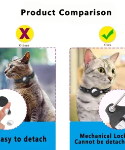 Breakaway Reflective Cat Collar with AirTag Holder – Adjustable Waterproof Kitten Collar with Bell 6