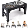 Elevated Dog Feeder – Adjustable Raised Stand with Double Stainless Steel Bowls for Dogs 1