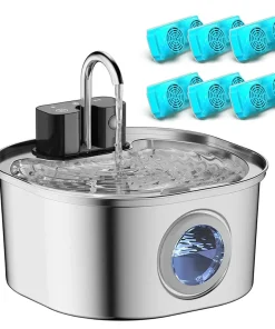 3.2L Stainless Steel Pet Water Fountain – Wireless Smart Automatic Cat & Dog Drinking Fountain 1