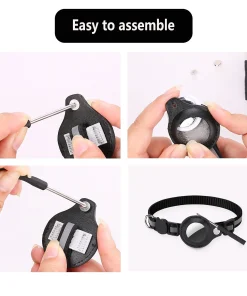 Breakaway Reflective Cat Collar with AirTag Holder – Adjustable Waterproof Kitten Collar with Bell 3