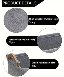 Pet Storage Basket & Organizer – Felt Toy Box for Dogs and Cats 5
