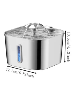 2.2L Automatic Cat Fountain – Stainless Steel Pet Water Dispenser with Silent Pump & Filter 2