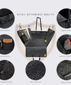 Waterproof Dog Car Seat Cover – Rear Back Seat Protector & Hammock for Travel 5