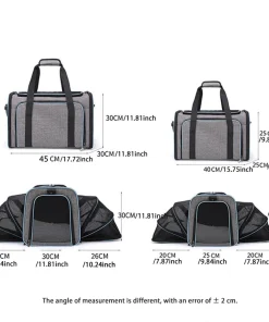 Foldable Expandable Pet Carrier Bag – Breathable Mesh Travel Bag for Small Dogs & Cats 3