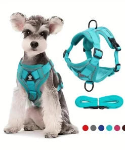 No-Pull Dog Harness & Leash Set – Adjustable Reflective Vest for Small Dogs & Cats 1