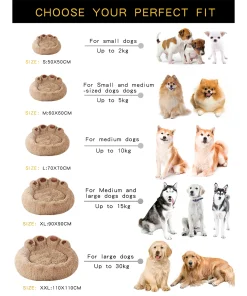 Fluffy Winter Dog & Cat Bed – Plush Pet Cushion for Large Dogs, Puppies & Cats 6