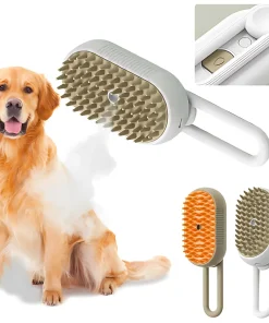 3-in-1 Electric Steamy Dog & Cat Brush – Spray Grooming Brush for Hair Removal & Massage 1