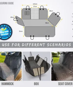 Waterproof Dog Car Seat Cover – Rear Back Seat Protector & Hammock for Travel 6