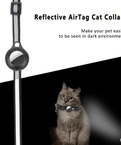 Breakaway Reflective Cat Collar with AirTag Holder – Adjustable Waterproof Kitten Collar with Bell 5
