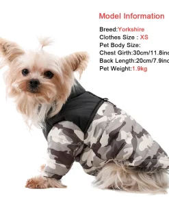 Winter Dog & Cat Jacket – Warm Camouflage Coat for Small Dogs, Puppies & French Bulldogs 4