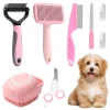 8-Piece Dog Grooming Kit – Self-Cleaning Brushes, Nail Clippers, Flea Comb & Bath Brush for Pets 1