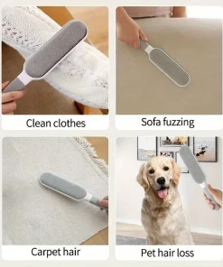 Double-Sided Pet Hair Remover – Manual Electrostatic Lint Brush for Cats, Clothing & Furniture 3