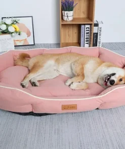 Plush Dog Bed – Large Washable Pet Bed for Dogs, Kennel & Home Use 1