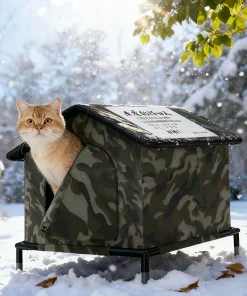 Outdoor Waterproof Cat House – Foldable Warm Shelter for Stray & Feral Cats 1