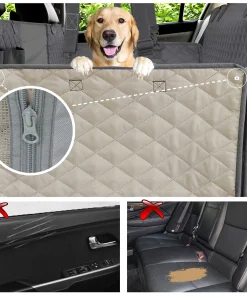 Waterproof Dog Car Seat Cover – Rear Back Seat Protector & Hammock for Travel 4
