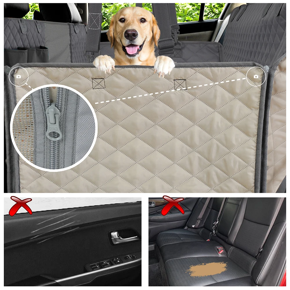 Waterproof Dog Car Seat Cover – Rear Back Seat Protector & Hammock for Travel 4