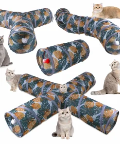 Foldable Cat Tunnel – Indoor Play Tunnel Toy for Cats, S/T Pass Barrel Design 1