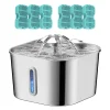 2.2L Automatic Cat Fountain – Stainless Steel Pet Water Dispenser with Silent Pump & Filter 1