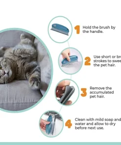 Portable Pet Hair Remover Brush – Multifunctional Fur & Lint Cleaner for Sofa, Fabric & Clothing 4
