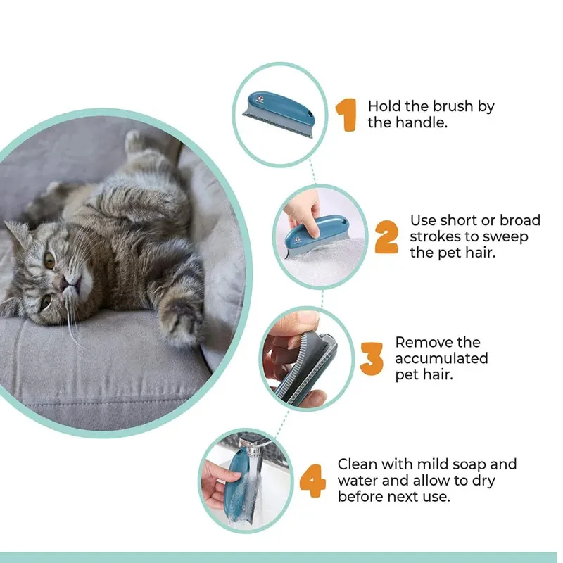 Portable Pet Hair Remover Brush – Multifunctional Fur & Lint Cleaner for Sofa, Fabric & Clothing 4