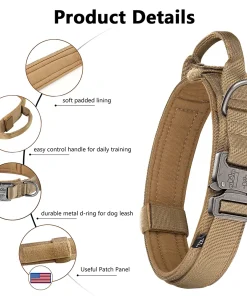 Tactical Dog Collar – Adjustable Heavy Duty Training Collar for Medium & Large Dogs 4