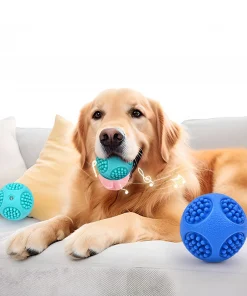 Durable Dog Chew Squeaky Ball – Teeth Cleaning & Self-Playing Toy for Puppies & Large Dogs 2