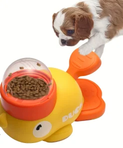 Interactive Duck-Shaped Dog Toy – Manual Press Food Dispenser Puzzle for Dogs 1