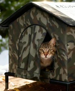 Outdoor Waterproof Cat House – Foldable Warm Shelter for Stray & Feral Cats 4