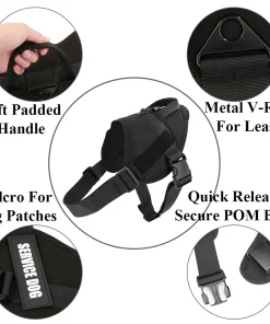 Tactical Dog Vest Harness – Adjustable Military Training & Patrol Vest with Handle 3