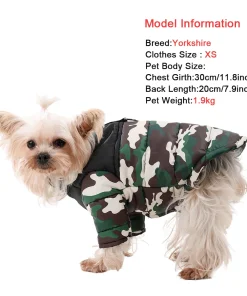 Waterproof Winter Dog Jacket – Warm Padded Coat with D-Ring for Small & Medium Dogs, Cats 4