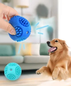 Durable Dog Chew Squeaky Ball – Teeth Cleaning & Self-Playing Toy for Puppies & Large Dogs 1