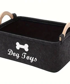 Pet Storage Basket & Organizer – Felt Toy Box for Dogs and Cats 1