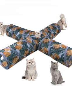 Foldable Cat Tunnel – Indoor Play Tunnel Toy for Cats, S/T Pass Barrel Design 2
