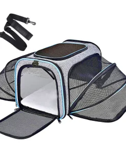 Foldable Expandable Pet Carrier Bag – Breathable Mesh Travel Bag for Small Dogs & Cats 1