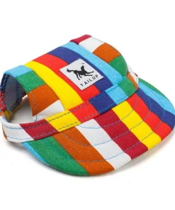 Cute Pet Baseball Hat with Ear Holes – Adjustable Canvas Cap for Small Dogs & Cats 3